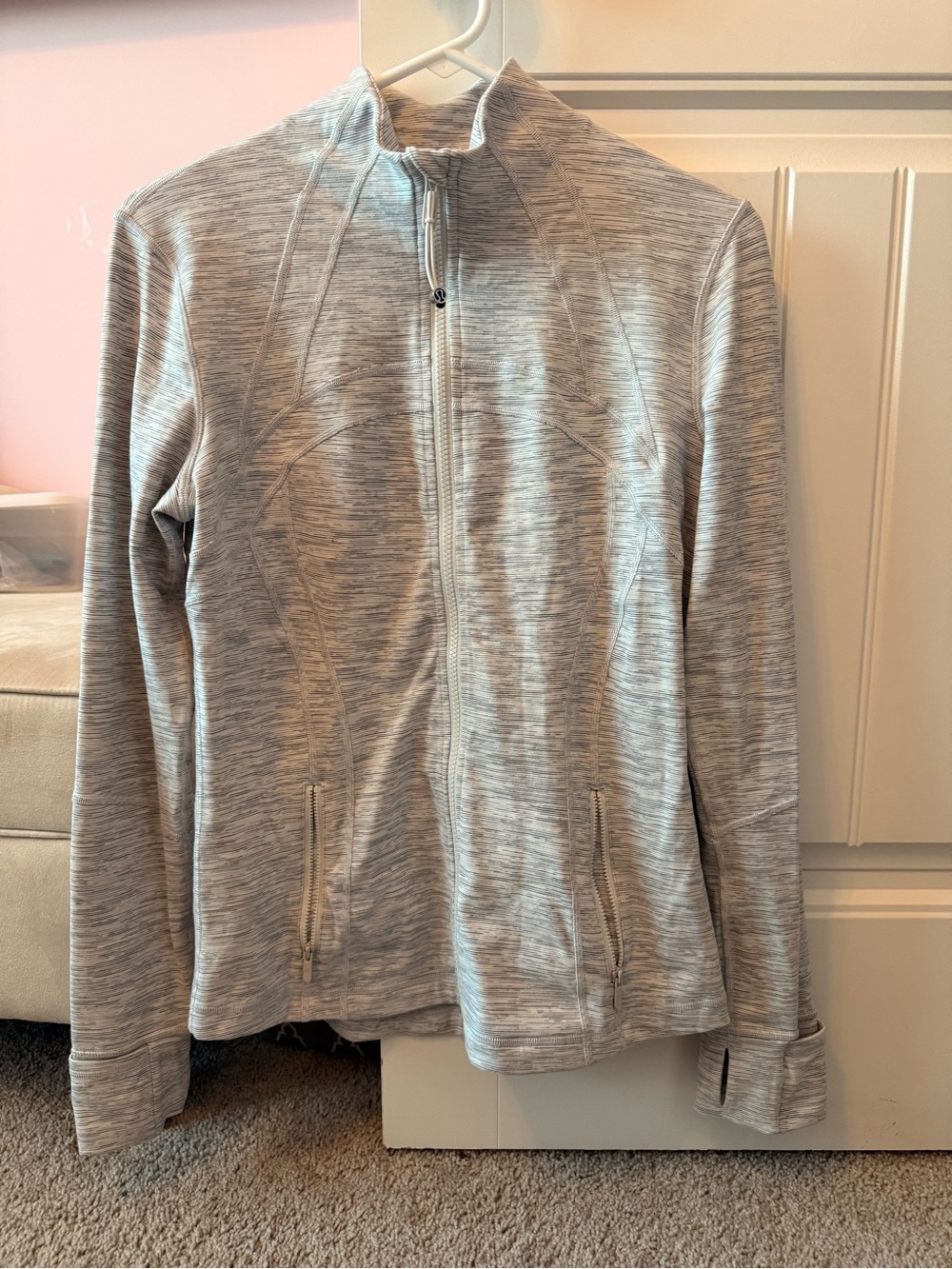 lululemon athletica Heathered Light Gray Full-Zip Utility Jacket